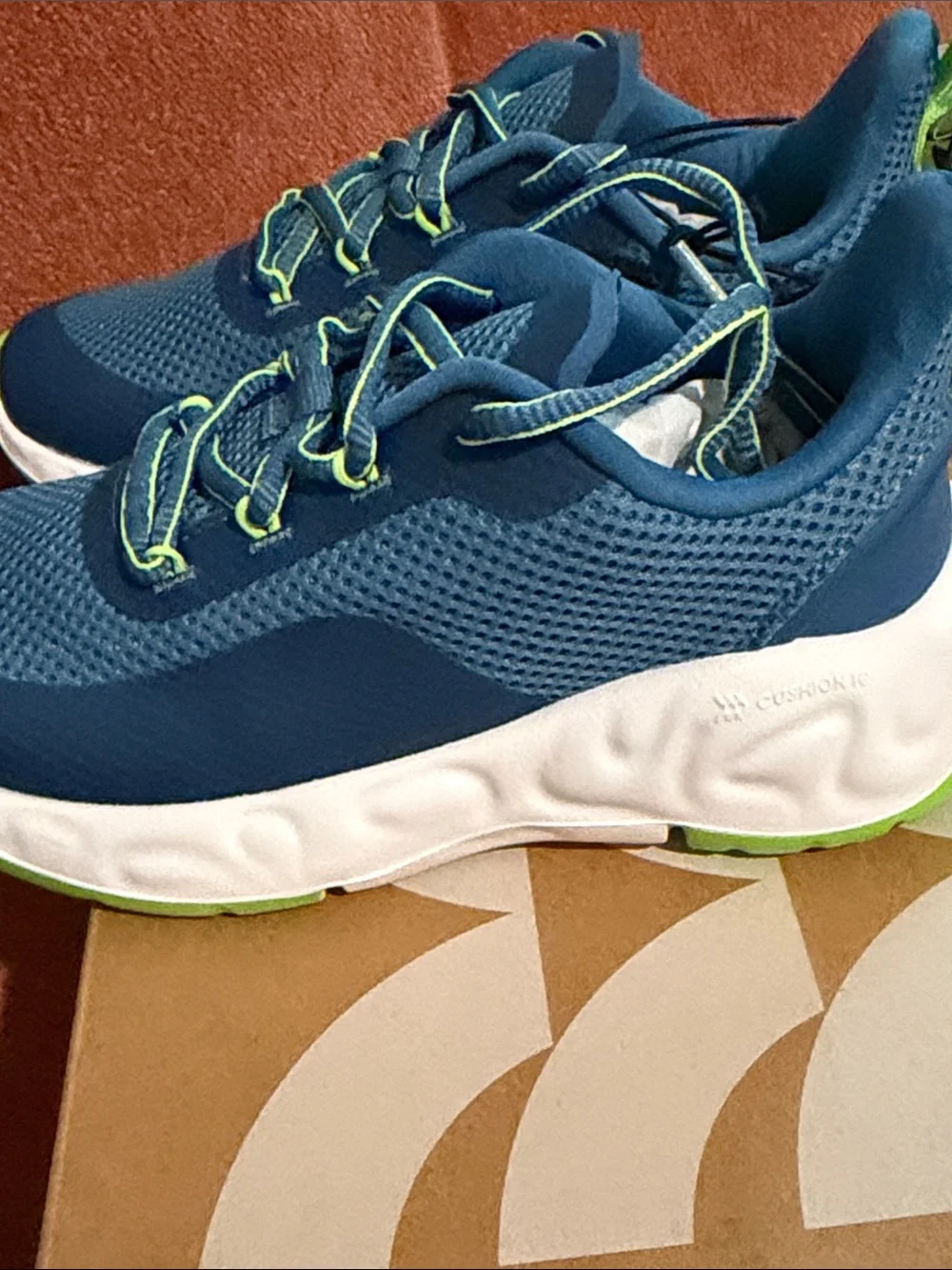 all in motion Blue Sneakers with Lime Accents